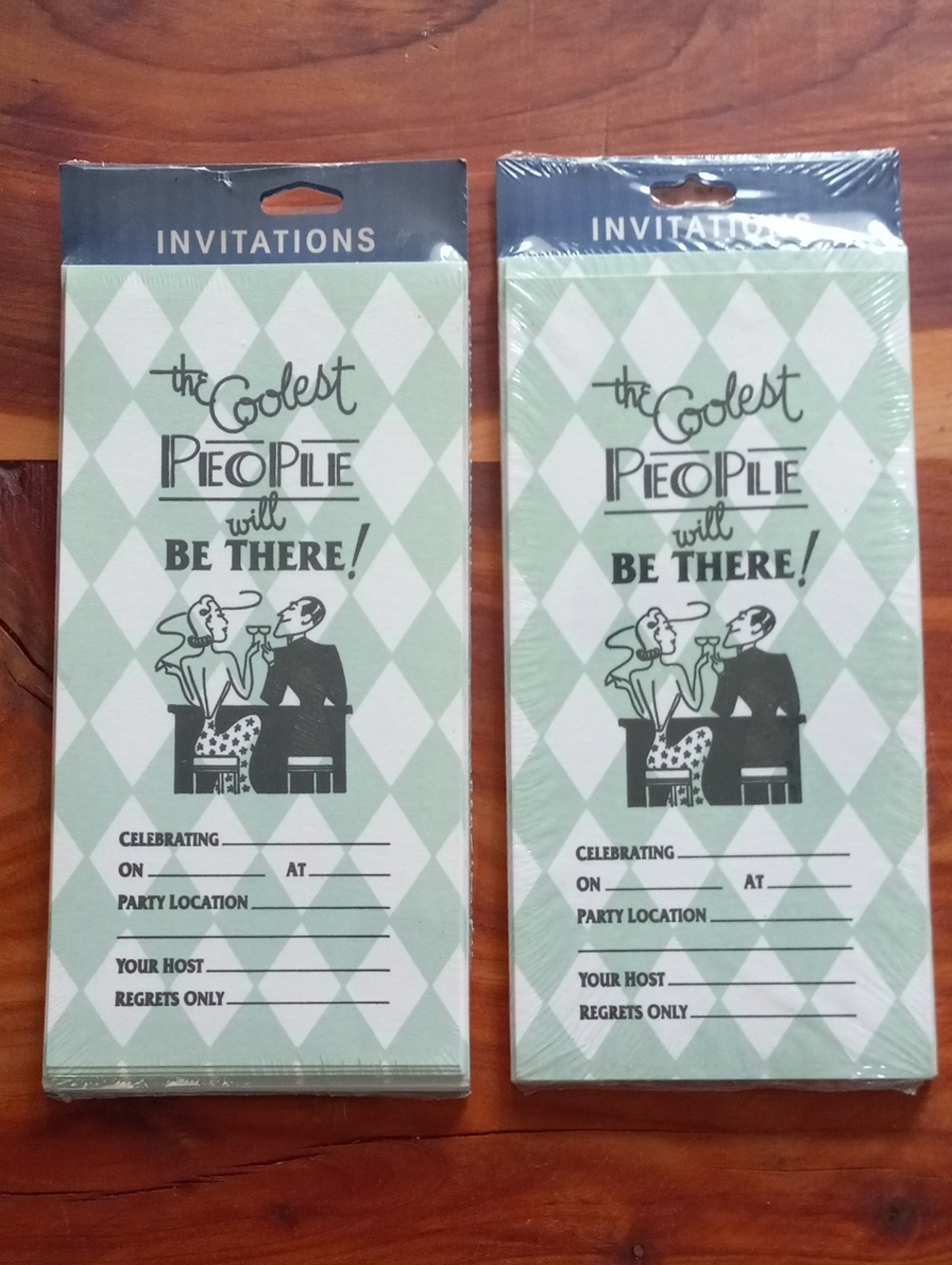 Vintage Mid-Century Retro Party Invitations 2 Packs Deadstock MCM